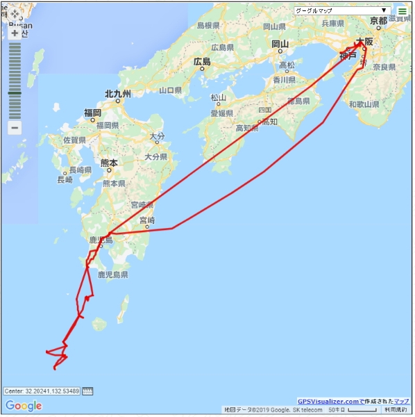 トカラ列島クルーズトラベルルート図